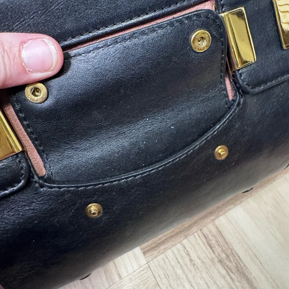 Chloe Vintage Alice Satchel in Black and Pink - Picture 13 of 16